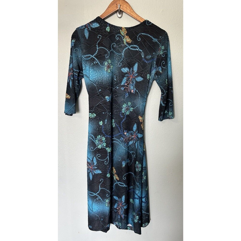 Janine Vintage Dress Large Wrap Flattering Drape Body Skimming Soft Grunge Y2k - Picture 4 of 11
